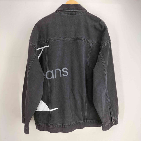 カルバンクラインジーンズ Calvin Klein Jeans Extreme Oversized ロゴプリント ブラックデニムジャケット メンズ